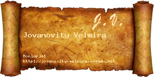 Jovanovity Velmira névjegykártya